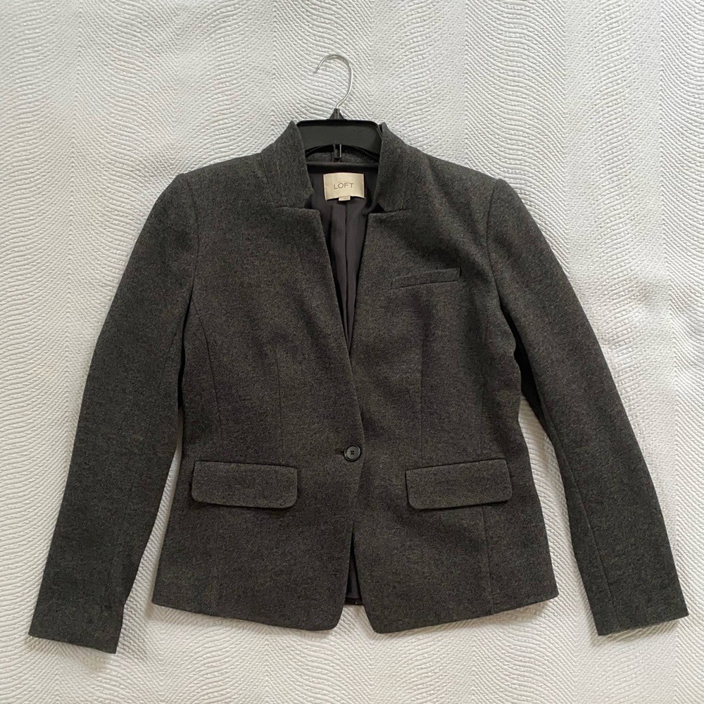 LOFT Charcoal Blazer Size 4
